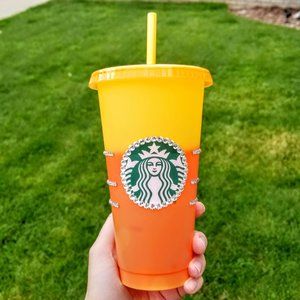 Starbucks Color Changing Cups -Blinged Out! Yellow